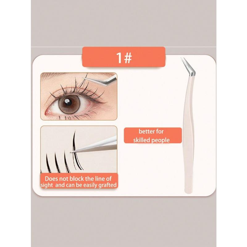 4pcs Eyelash Extension Tools Set Stainless Steel Tweezers, Angled Tweezers, Makeup Artist Supplies, Precision Lash Tweezers For Makeup Tool