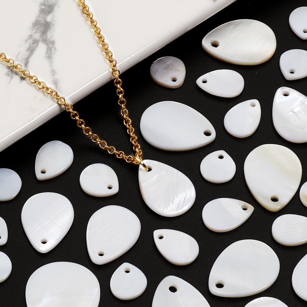 5-30pcs 8-18mm Natural White Shell Beads Water Drop Shape Mother of Pearl Shell Beads For Jewelry Making DIY Necklace Supplies