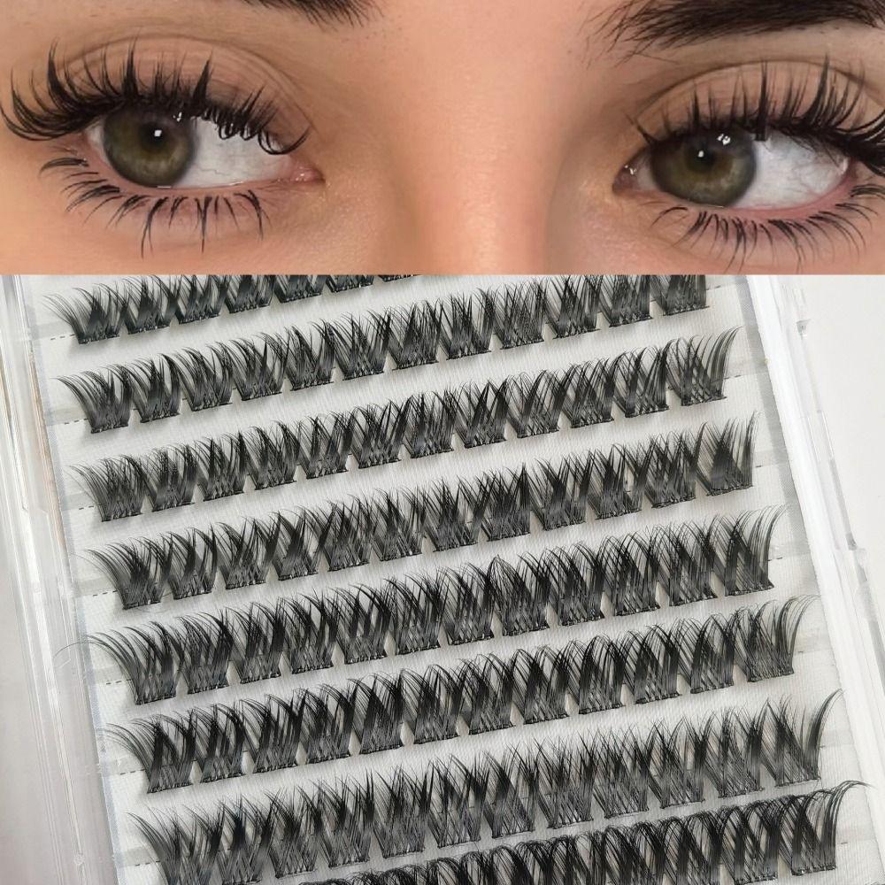 Thick Self-Adhesive False Eyelashes 3D Mink Eye Lashes New Eyelash Cluster  Eyelash Extension