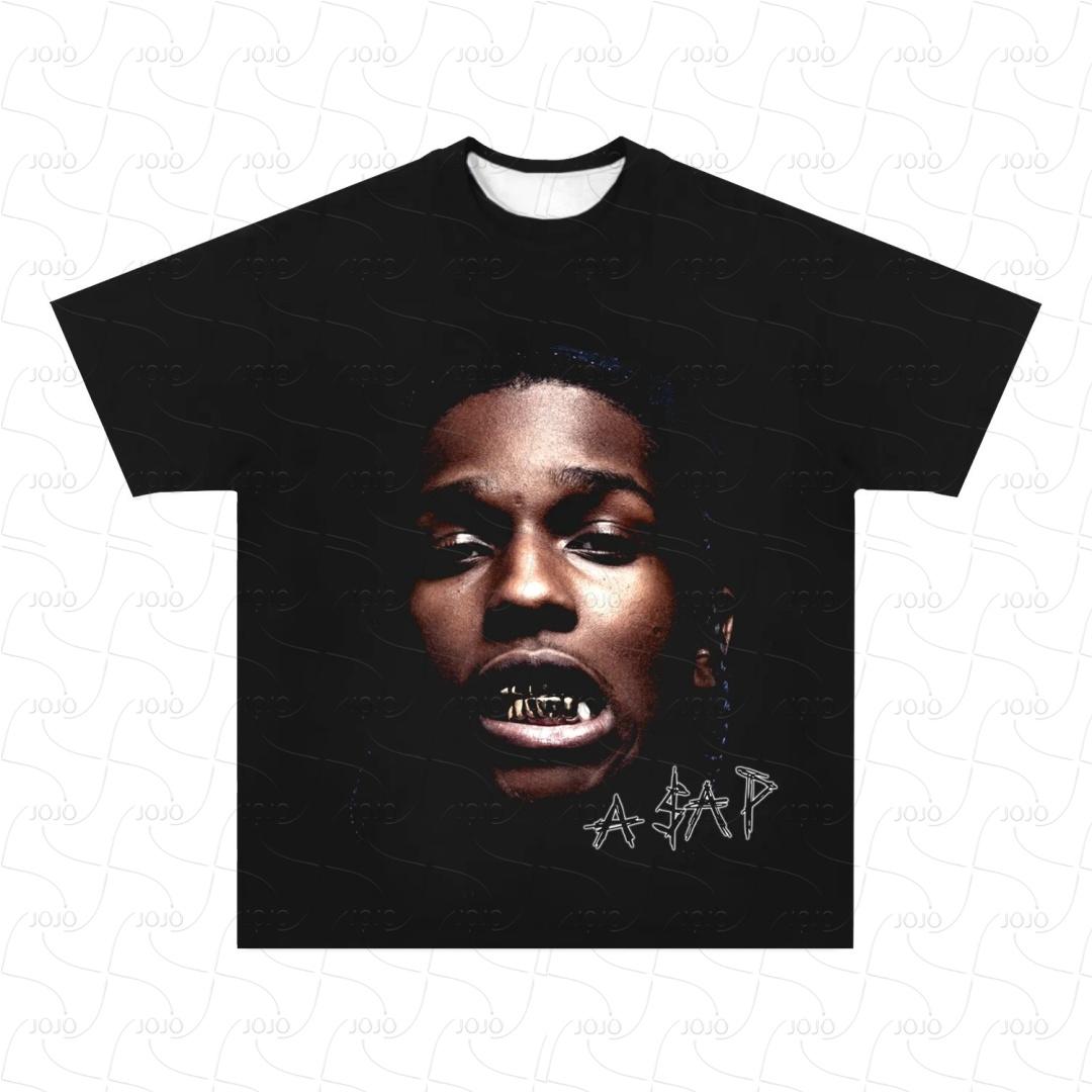 

Репер ASAP Rocky Ретро Графічна Футболка Чоловічий Хіп-Хоп Одяг Футболки Y2k Унісекс Мода Оверсайз Гето Гангстерський Топ M