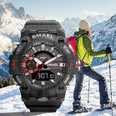 Fashion Sport Watches Men Shock Resistant 50M Waterproof Wristwatch LED Alarm Stopwatch Clock Military 8040 Men Watch