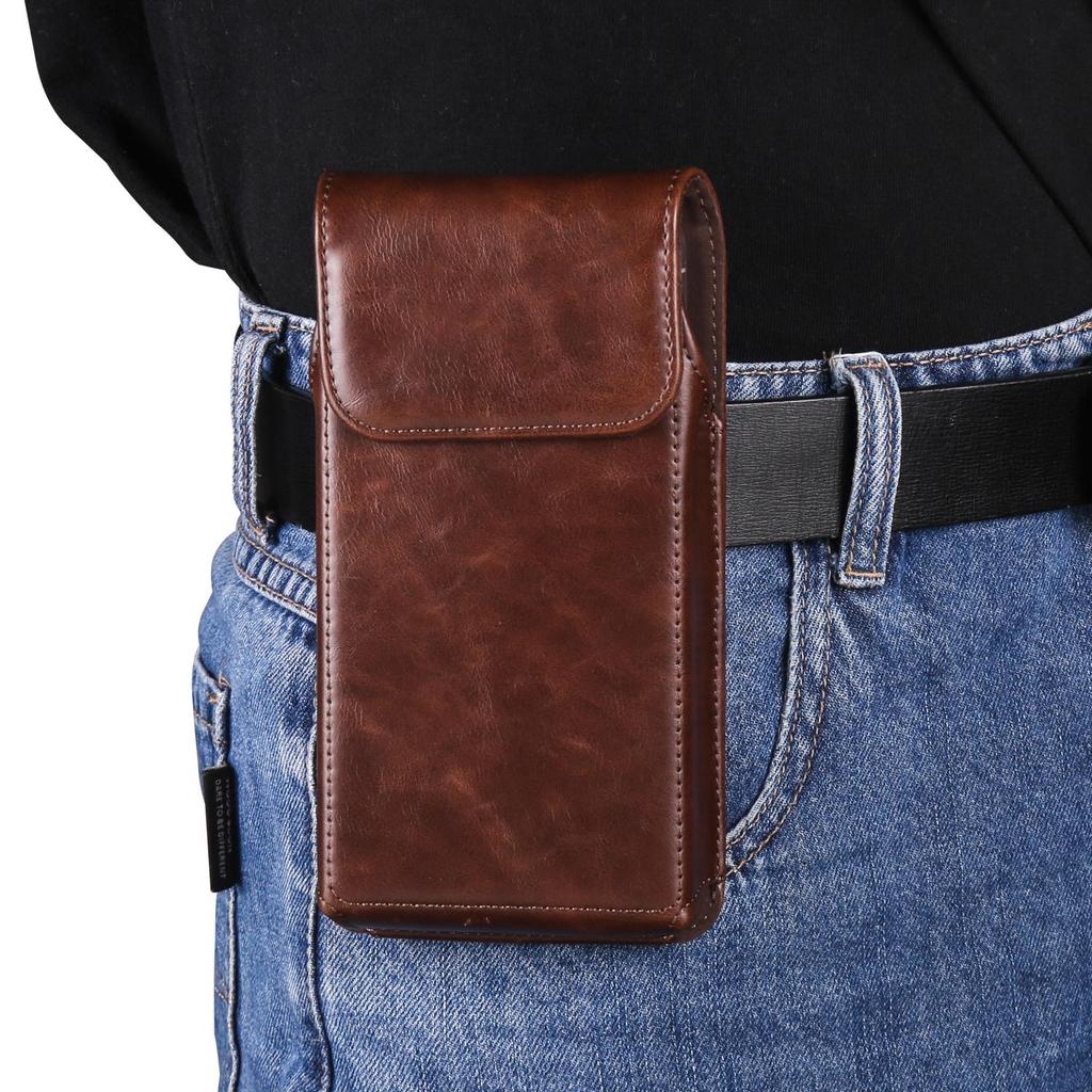 Pouzdro na telefon s klipem na opasek z hovězí kůže Pánské pouzdro do pasu pro iPhone 16 15 Pro Samsung Galaxy S24 S23 S22 Plus Xiaomi Redmi Note 13 12 Oppo pouzdro na pouzdro