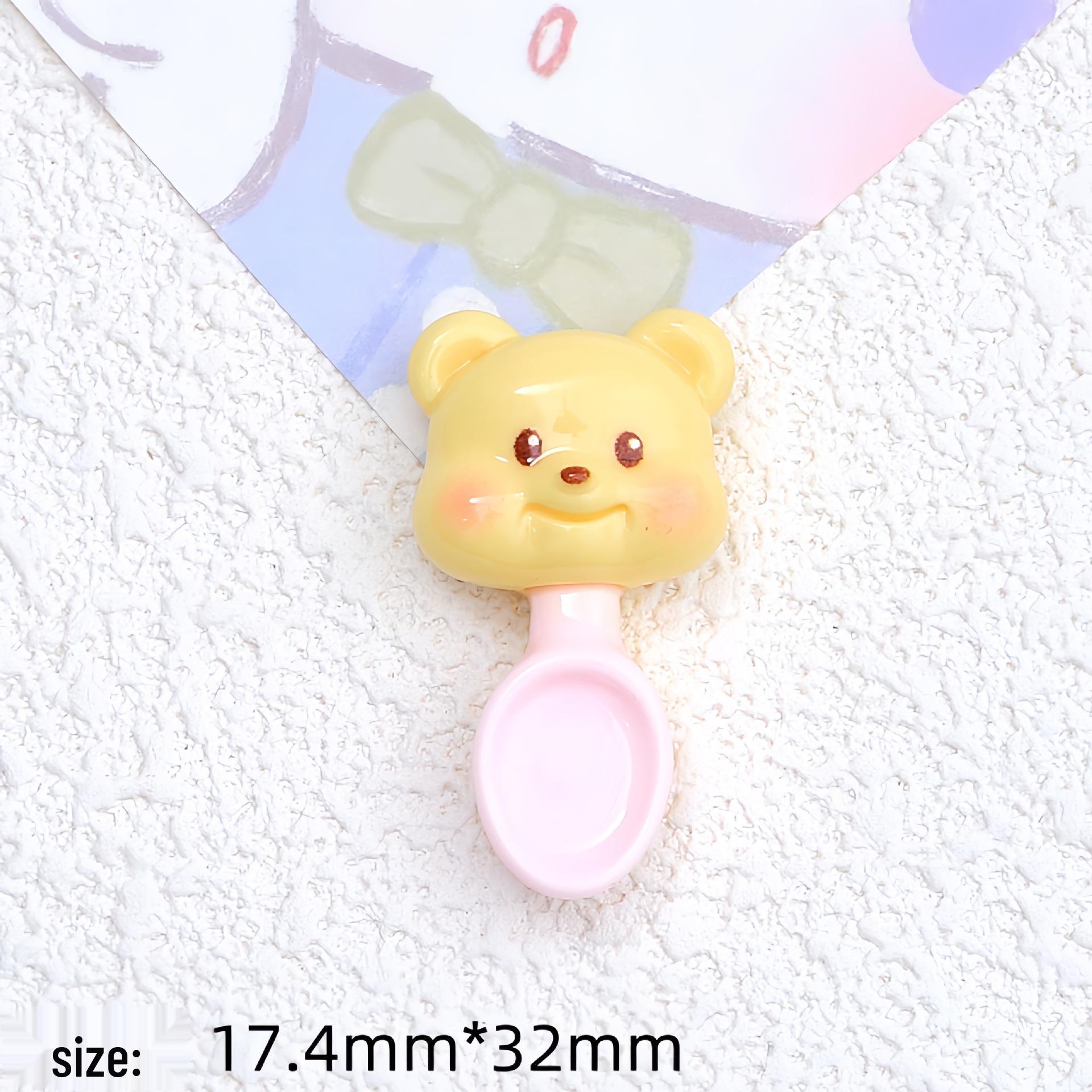 Cartoon Bear Resin Shoe Buckle Hair Clip DIY Accessory Set