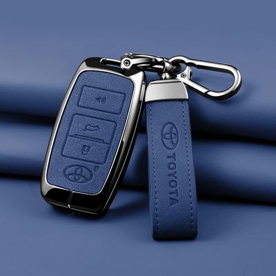 Zinc Alloy Leather Car Key Case Fob Cover Holder Shell Auto Keychain Accessories For Toyota Yaris Ativ Raize Veloz Avanza Rush