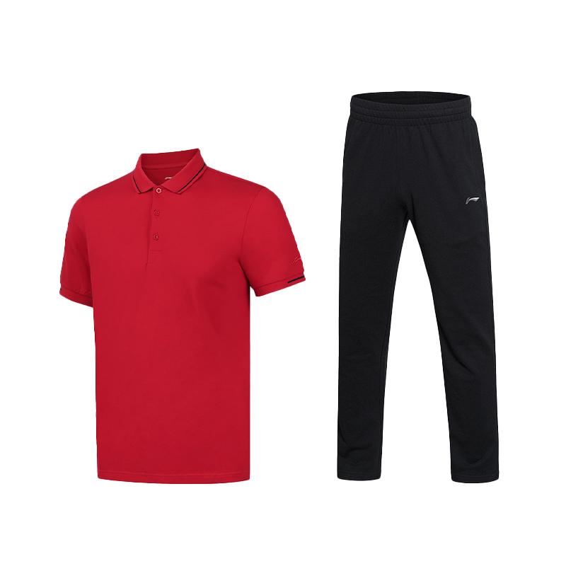 

Li-Ning Lightweight Breathable Summer Fitness Sweat-Absorbing Running Casual Sports Suit Men suit APLT083-7+AKLUC03-1 3XL