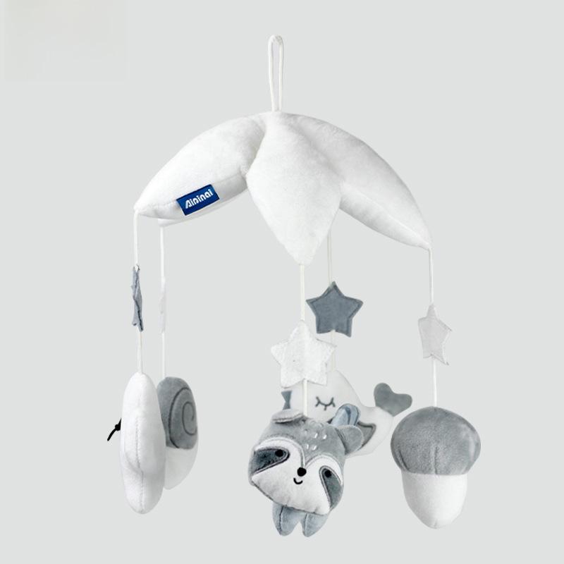 Newborn Baby Carriage Rotating Bedside Rattle and Soothing Music Doll Pendant