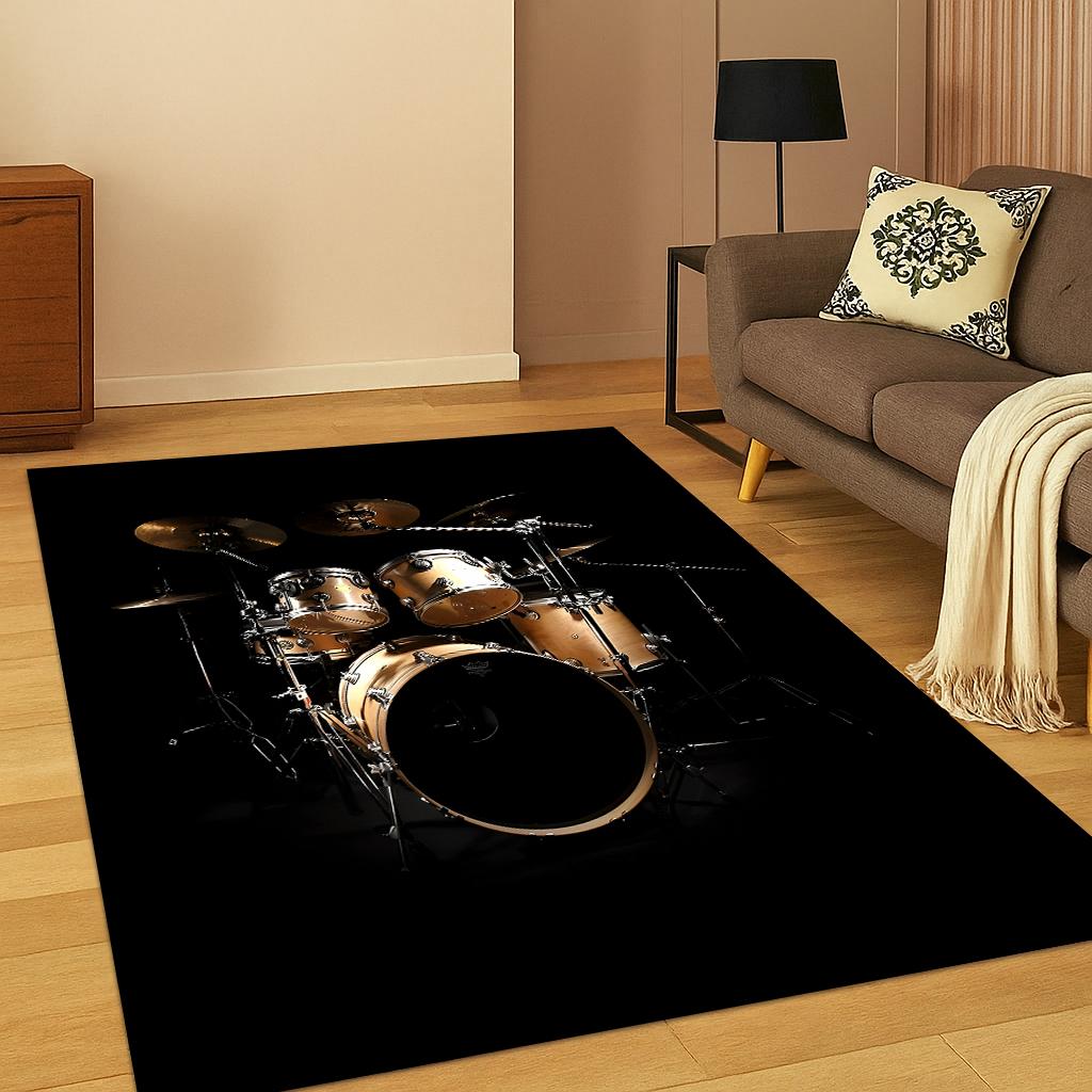 

Drum Kit Music Instruments Drum Set Carpet Rug for Bedroom Living Room Sofa Doormat Home Decor,Kid Game Area Rug Non-slip Mat 40x60cm