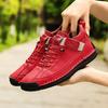 Fashion Women's Handmade Leather Casual Shoes Red Sneakers for Women Shoes Mid Top Women's Boots Anti Slip Spring Leather Men Loafers