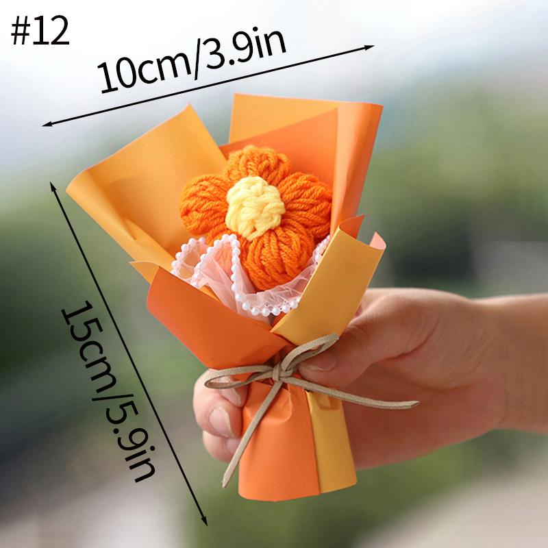 Sunflower Bouquet Gift Handmade Knitted Creative Valentine's Day Gifts For Girl DIY Simulate Bouquet Handmade Knitted Bouquet