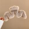 New Winter Faux Fur Hair Claw Elegant Acrylic Hairpins Plush Hair Clip Barrette Crab Headwear for Women Girls Hair Accessories