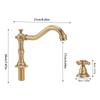 Double Handle Faucet Copper Leakproof Corrosion Resistant Beautiful G1/2 Thread Three Hole Bathroom Basin Faucet Antique
