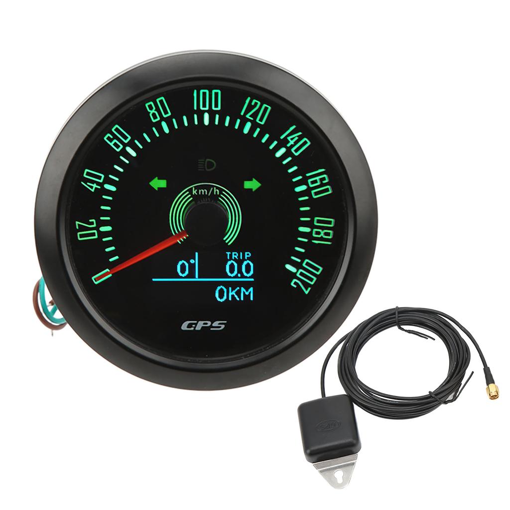 3 in 1 GPS Tachometer 200KMCelsiusH 85mm 9‑32V 7 Color Backlit Antifog for Boat Car RV Motorcycle