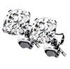 Titanium Earrings With White Zircon - Ku-053 2 Mm