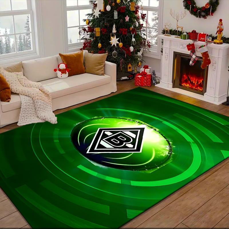 1PC Monchengladbach Emblem Rug Game Carpet, Floor Mat for Bedroom Living Room Entryway Rug, Home Decor Idea Gift for Christmas birthday