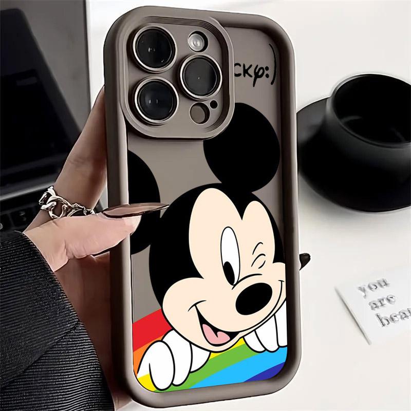 Kreslený obal na telefon Mickey a Minnie Mouse pro iPhone 17E 11 12 13 14 15 16 17 Pro Max Fundas 17 Air Plus 16e 13 Mini Silikonový kryt