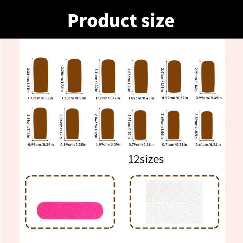 24 Pieces Long Square Press On Nail With 3D Bows and Rhinestones Designs False Nail Sparkling Stick On Nail for Women