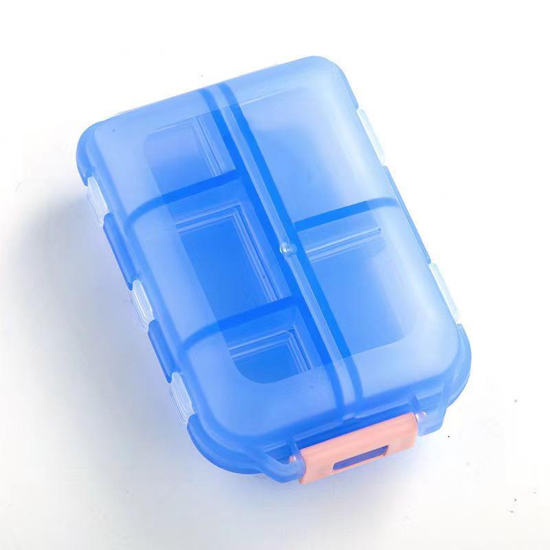Compact Double-Layer Travel Pill Case: Portable Foldable 10-Compartment, Sealed Moisture-Proof Box for On-the-Go.