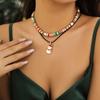 2/3/4pcs/set Santa Multi-layer Christmas Necklace Cartoon Cartoon Pendant Choker  Festival