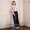 Xiangying Women's Retro Blue Straight-Leg Denim Jeans