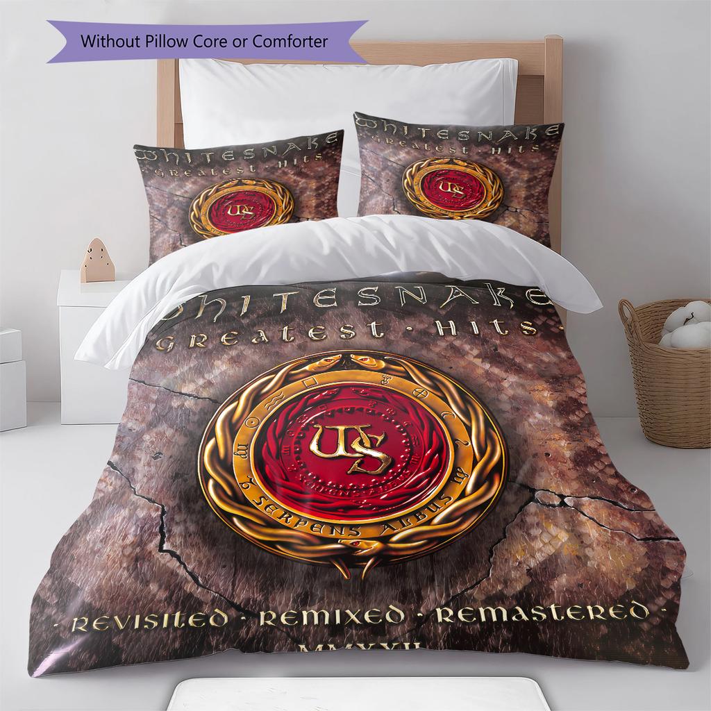 Whitesnake Pattern Bedding,Quilt Set Quilt Cover Pillowcase Home Birthday Gift (1 * Duvet Cover + 2 * Pillowcase, Without Core)