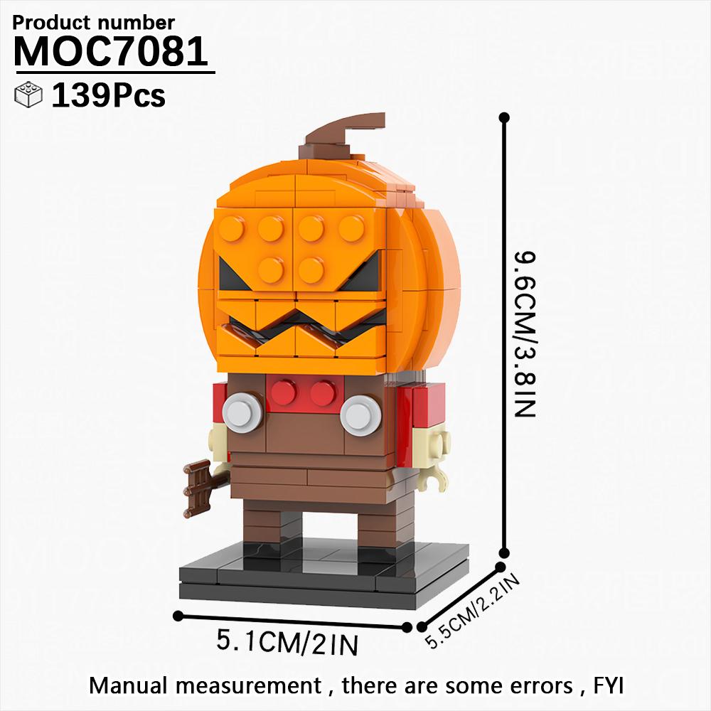 MOOXI New Halloween Horror Movie Games BrickHeadzed Children Toy MOC Brick Gift Assembly Model Kit For Adults Building Block Set