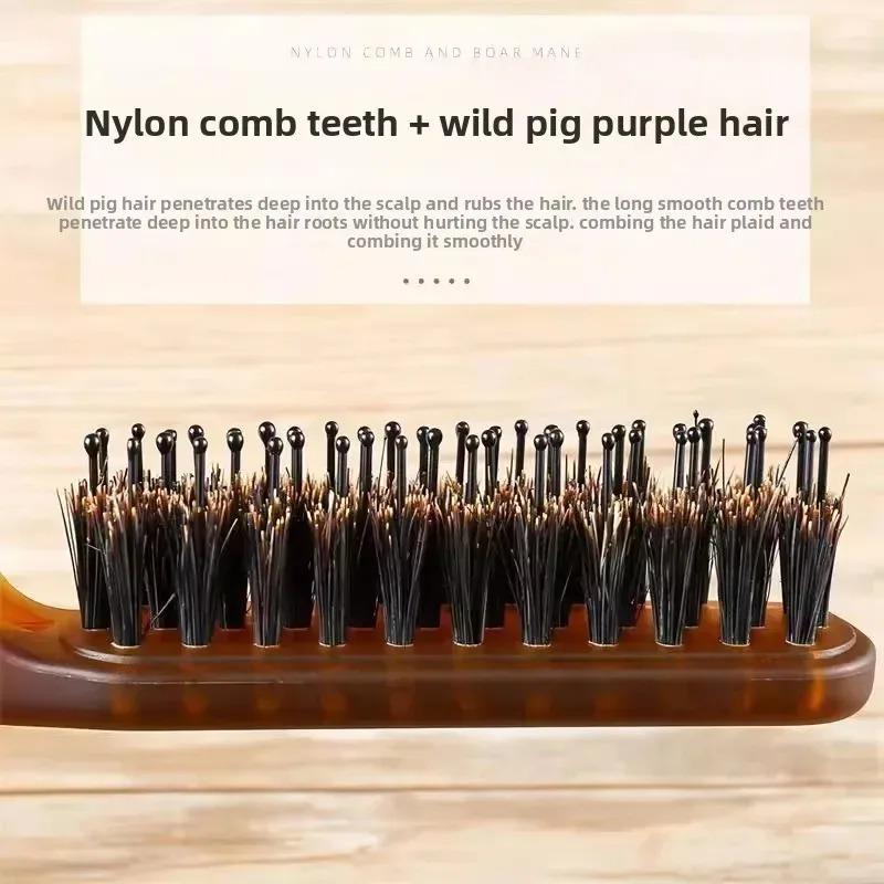 Foldable Hair Comb Portable Boar Bristle Hair Brush Hair Brush Head Massager Travel Combs Hair Styling Accessories