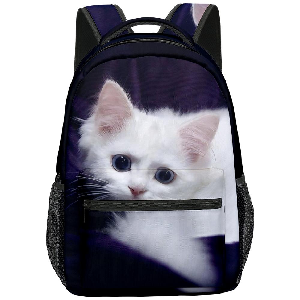 Cartoon Novelty Kpop Youthful School Bags Unisex Cat Pattern Travel Bags 3D Print Oxford Waterproof Notebook Shoulder Backpacks