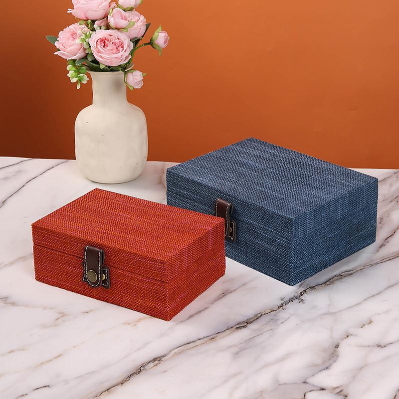 Desktop Wooden Organizer Box With Lid For Home Office Accessories Storage Gift