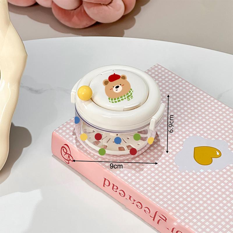 

Cartoon Dopamine Convenient Denture Box Layered Portable Denture Cover Cleaning Box With Filter Easy To Clean And Protect белый