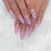 Light Purple Wearable French Manicure False Nails & Removable Nail Stickers