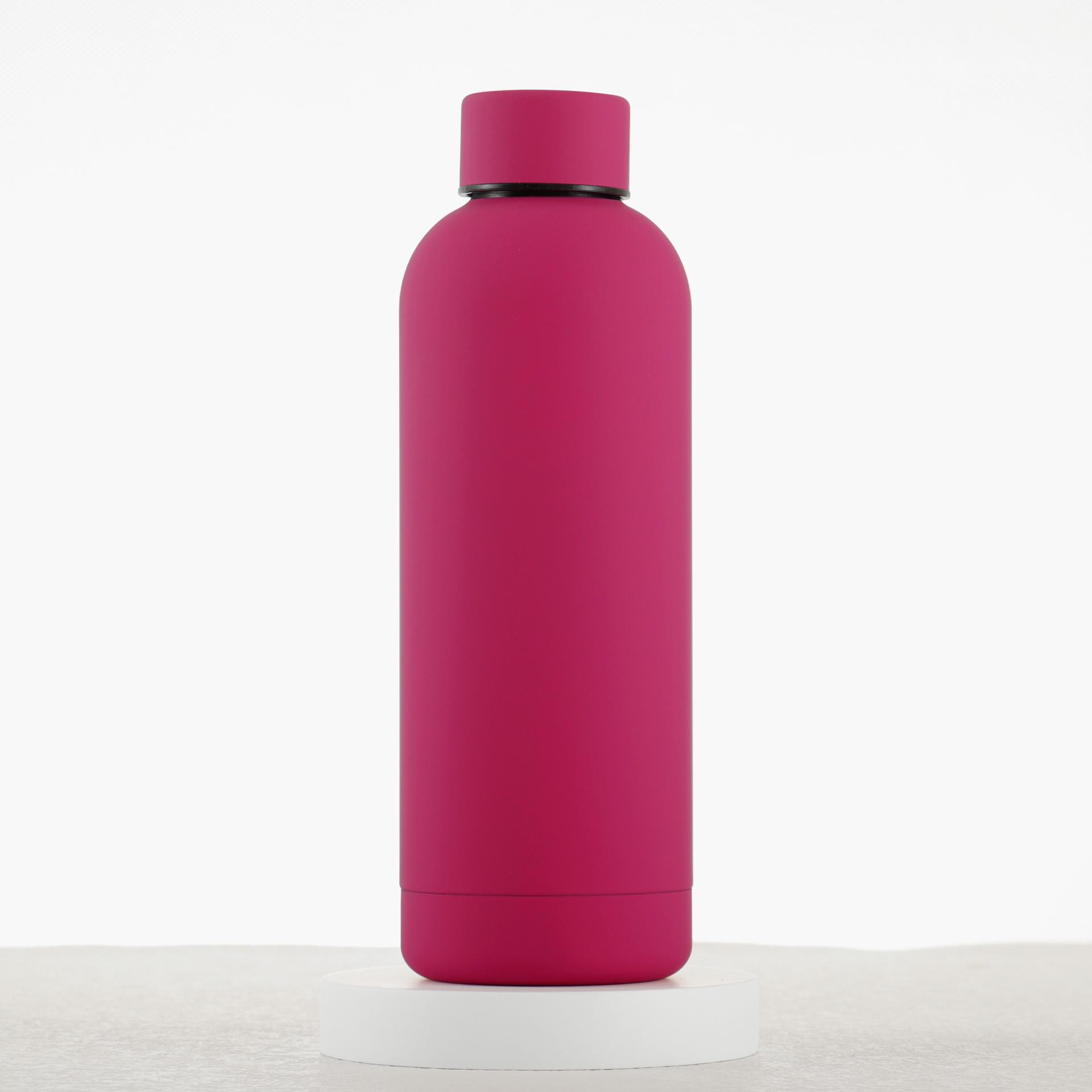 

Stainless Steel Sports Thermos Water Bottle with Custom Logo - American Style Small-Mouth Flask for Outdoor and Car Use. 350ml рожевий червоний колір