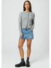 Minigonna Casual Elasticizzata Lavata in Denim Slim Fit da Donna