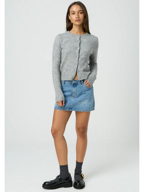 Minigonna Casual Elasticizzata Lavata in Denim Slim Fit da Donna