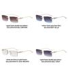 Modern Cheetah Decor Minimalist Metal Square Sunglasses For Summer Outings And Parties