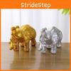 Resin Elephant Craft Figurine With Gold And Silver Finish For Wedding Gifts