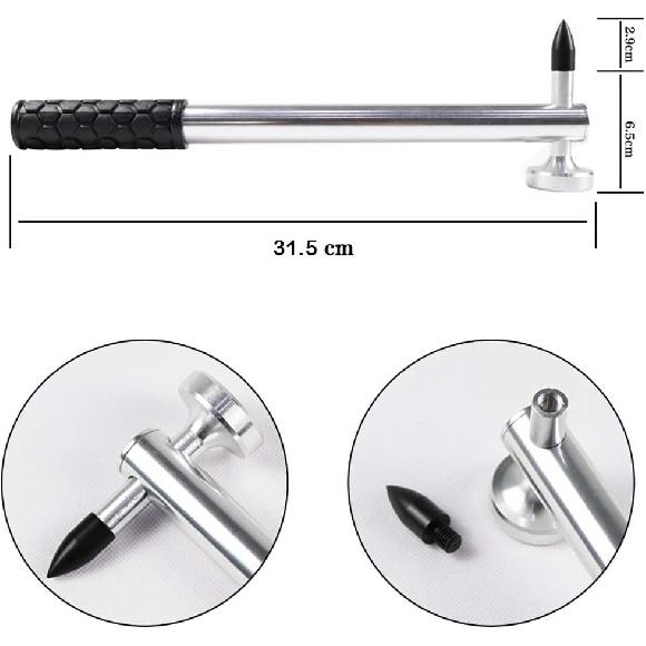 LadyRosian 16PCS Car Paintless Dent Repair Tools Aluminum Dent Hammer With Knock Down Head Tap Kit Leveling Telescopic Hammer Set For Car Hail Damage