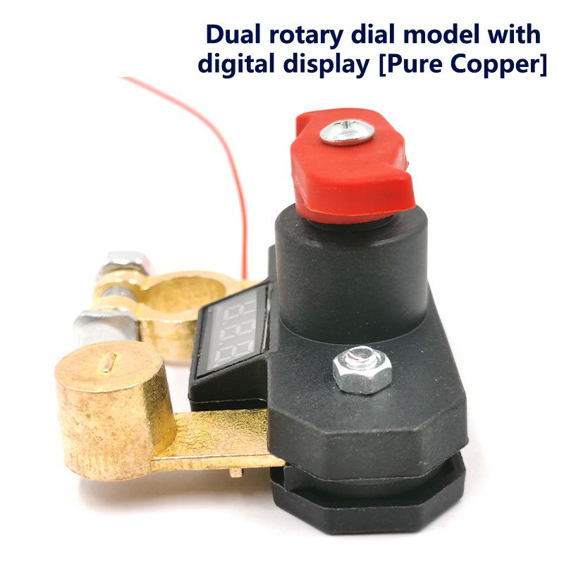 NEW Car Battery Disconnect Switch - Bidirectional Joint Can Rotate Power Disconnect Switch With Digital Display 12-24v