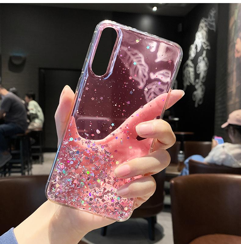 For Huawei P40 Lite Case Bling Glitter Cover Huawei P50 P40 P30 Pro P20 P10 P9 Lite Mate 40 30 20 Honor 50 10i 10 20i Pro Cases