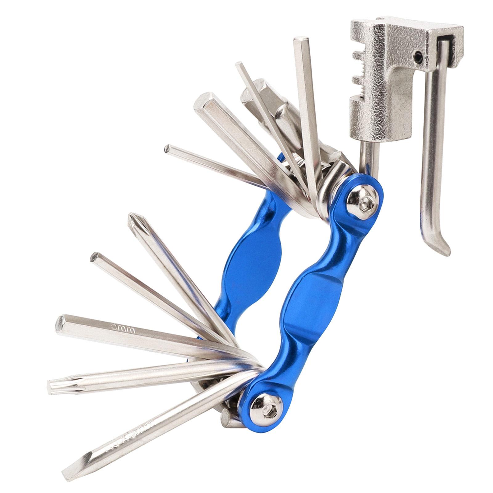 11 In 1 Multi-Function Bike Repair Tool Bike Foldable Repair Tool Portable Socket Wrench Portable Bike Essential Tool синий