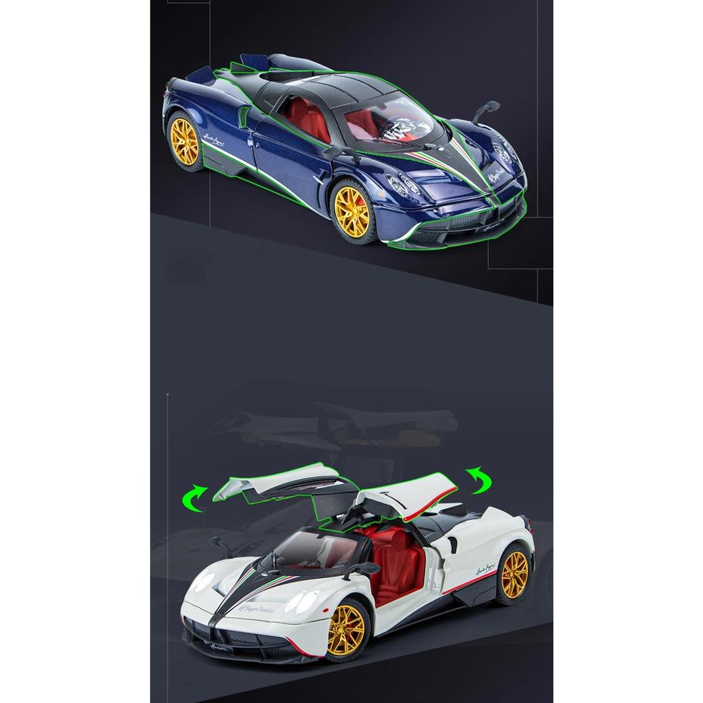 1/24 Pagani Huayra Dinastia Supercar Alloy Car Die-casting Model Sound and Light Car Model Toy Collection Children Gift
