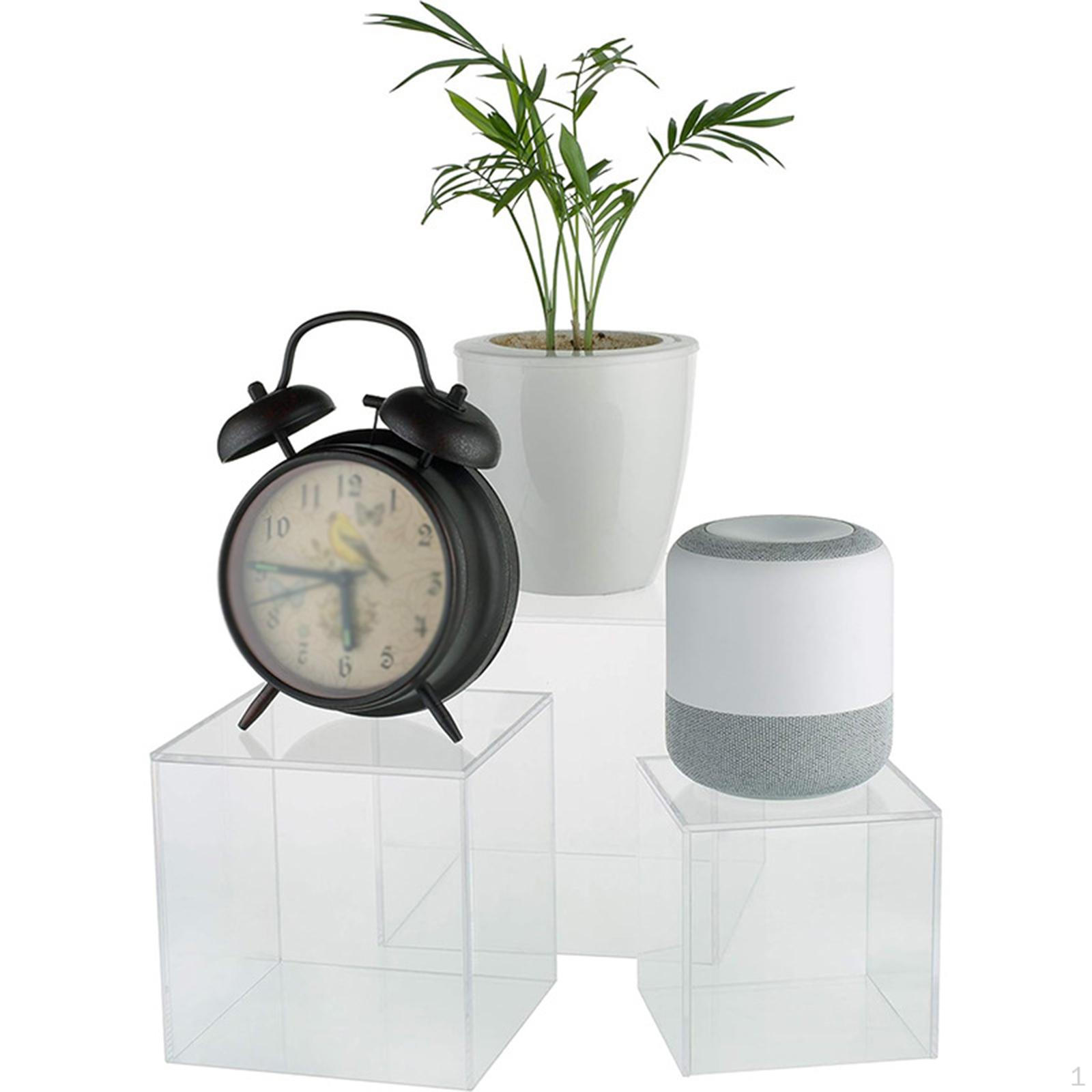 

3 упаковки акриловых кубических коробок для хранения 4 5 6 универсальная подставка для кексов для косметики и духов