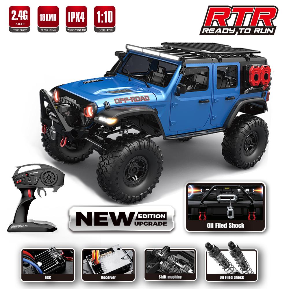 1/10 RC Car HB R1011 RTR Remote Control Vehicle 2.4G Full Proportional Rock Crawler LED Light 4WD Off-Road Climbing Truck Toys