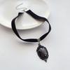 Dark Gothic Retro Style, Black Oval-shaped Pendant, Choker Necklace, Neckband, Necklace for Women