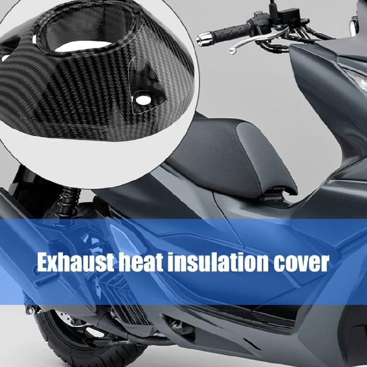 Universal Motorcycle Tailpipe Exhaust Port Guard Fit for CLICK160 Models ABS Construction Enhanced Safety Carbon Texture