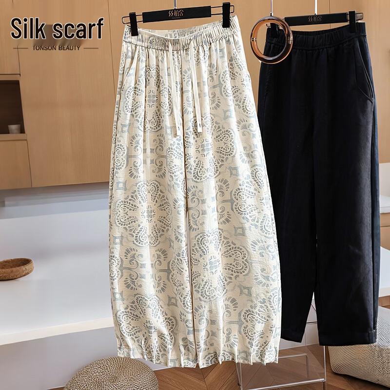 Sybelle Women s Printed Drawstring Capri Pants L