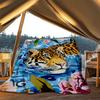 1pc Jaguar Print Print Outdoor Blanket, Lightweight Polyester,