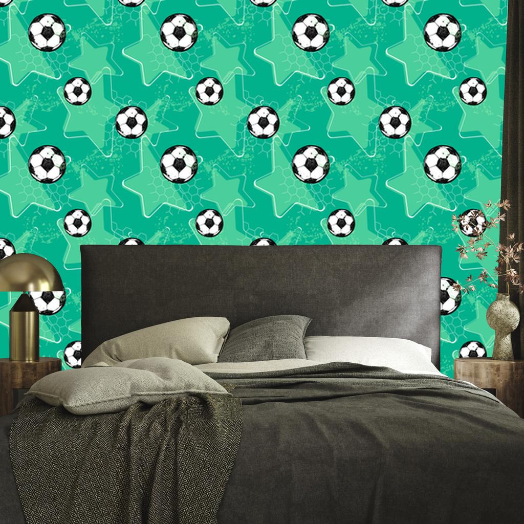 Soccer Balls In Front of the Stars Wallpaper for Living Room and Bedroom 50x1000