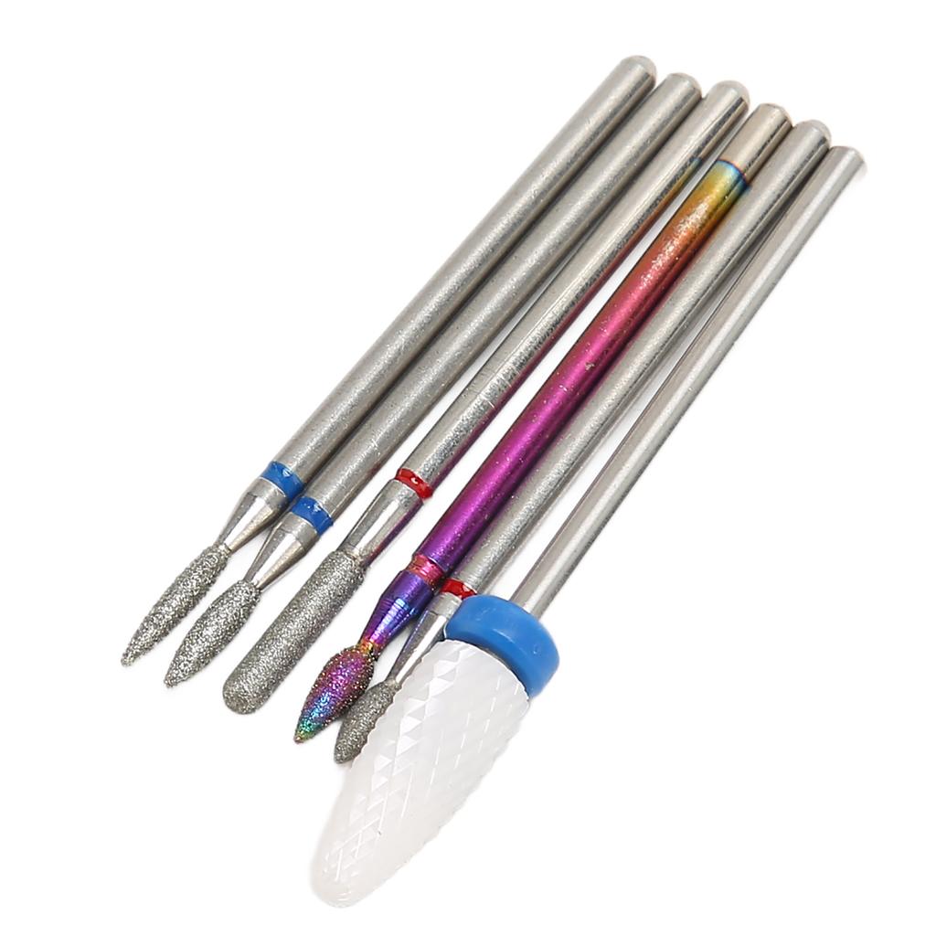 6pcs Nail Cuticle Cleaner Bit Professional Rotary Polishing Nail Drill Cone Bit for Manicure Salon