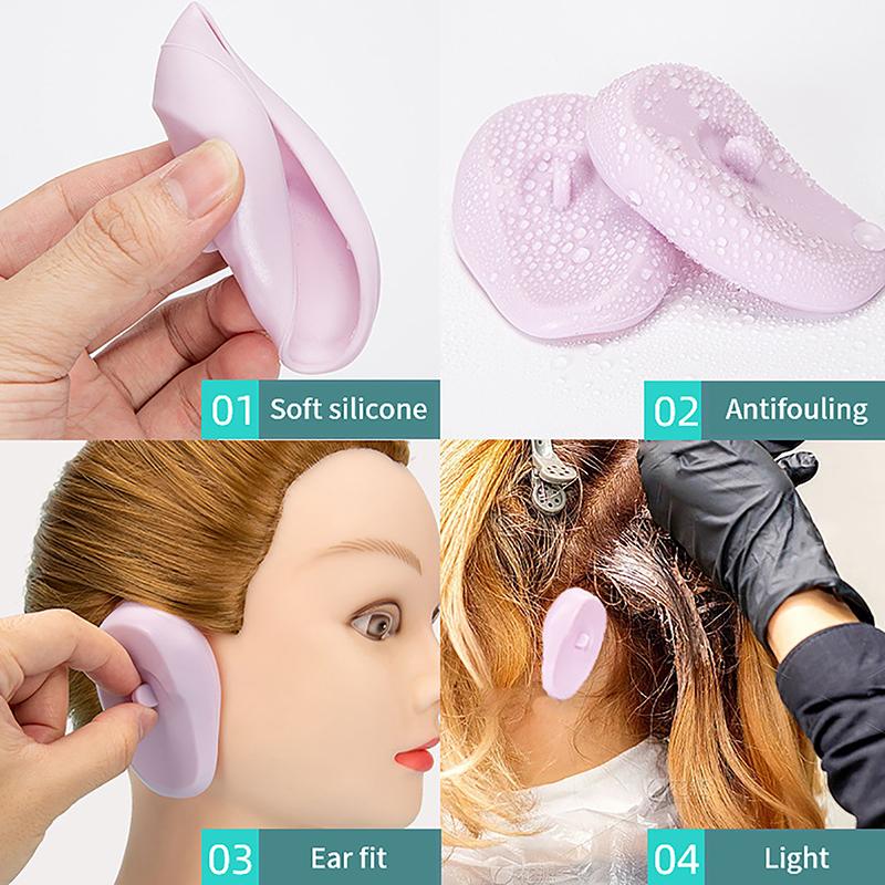 1Pair Reusable Silicone Ear Cover Hair Salon Dye Color Shield Protector Earmuff