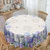 1 Round Rectangular Tablecloth, Summer Tablecloth, Blue-Purple Flower Tablecloth, Hydrangea Pattern Tablecloth